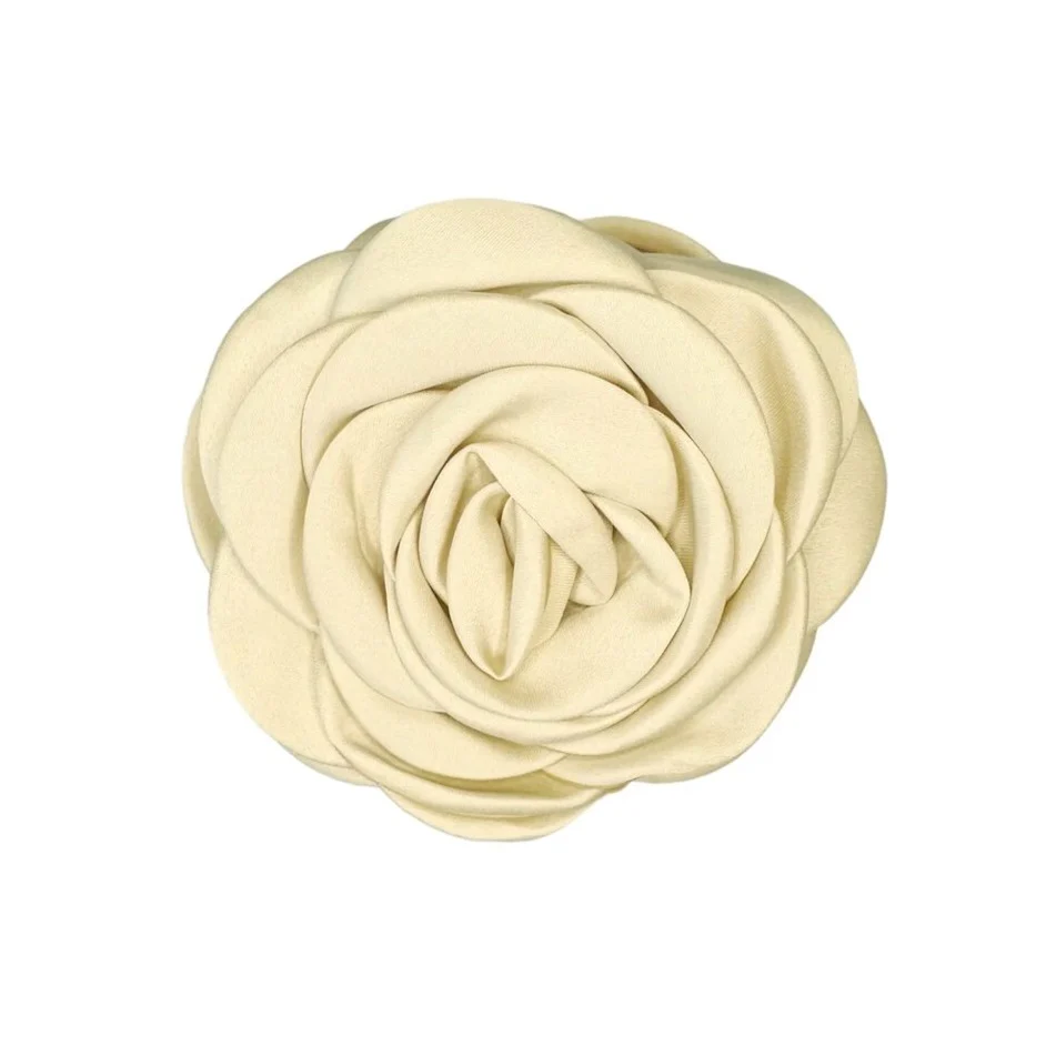 Pico  Giant Satin Rose hårklemme - beige