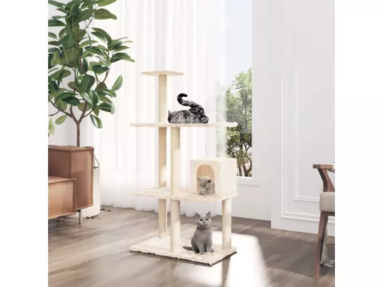 Arbre à chat avec griffoirs en sisal Crème 119 cm