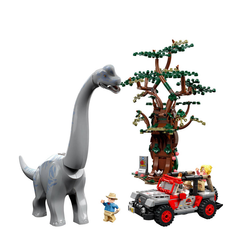 EindelijkBrachiosaurus ontdekking met Groot Dinosaurus Figuur en Jeep Auto 76960