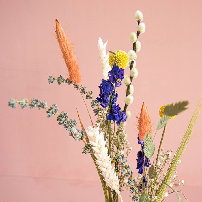 Brievenbus | Droogbloemen plankje | Incl. vaasjes