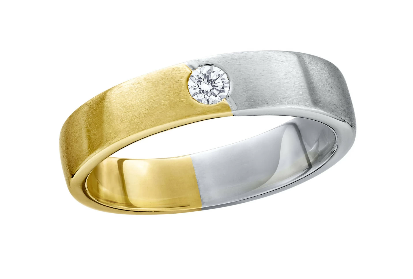 Kostbarer Damenring aus Platin und Gelbgold