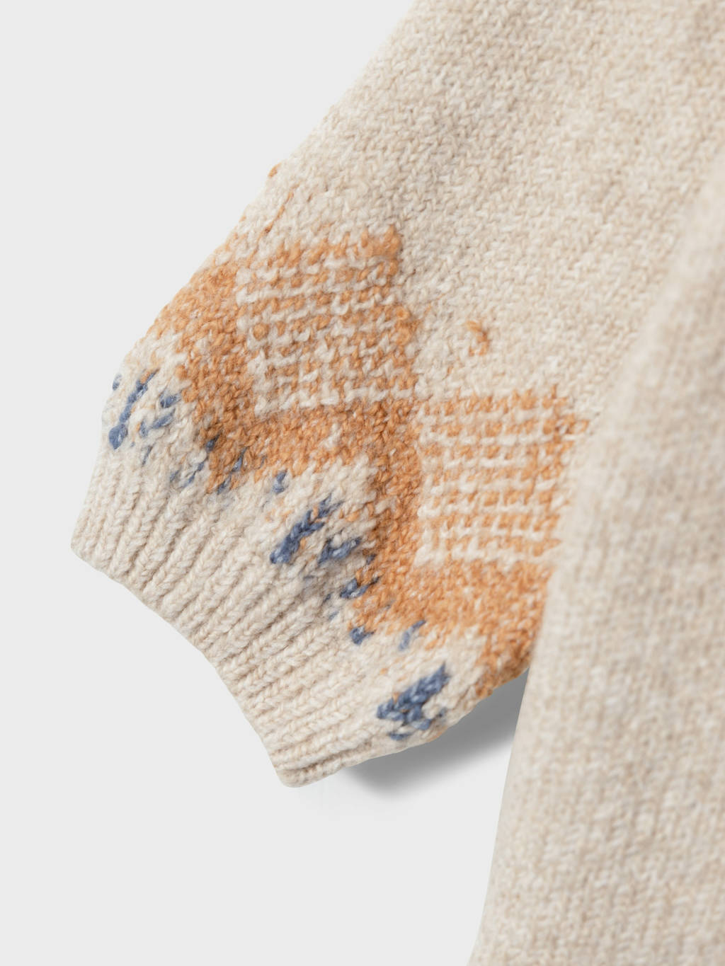 NAME IT baby fijngebreid vest NBMONOR met all over print beige/bruin