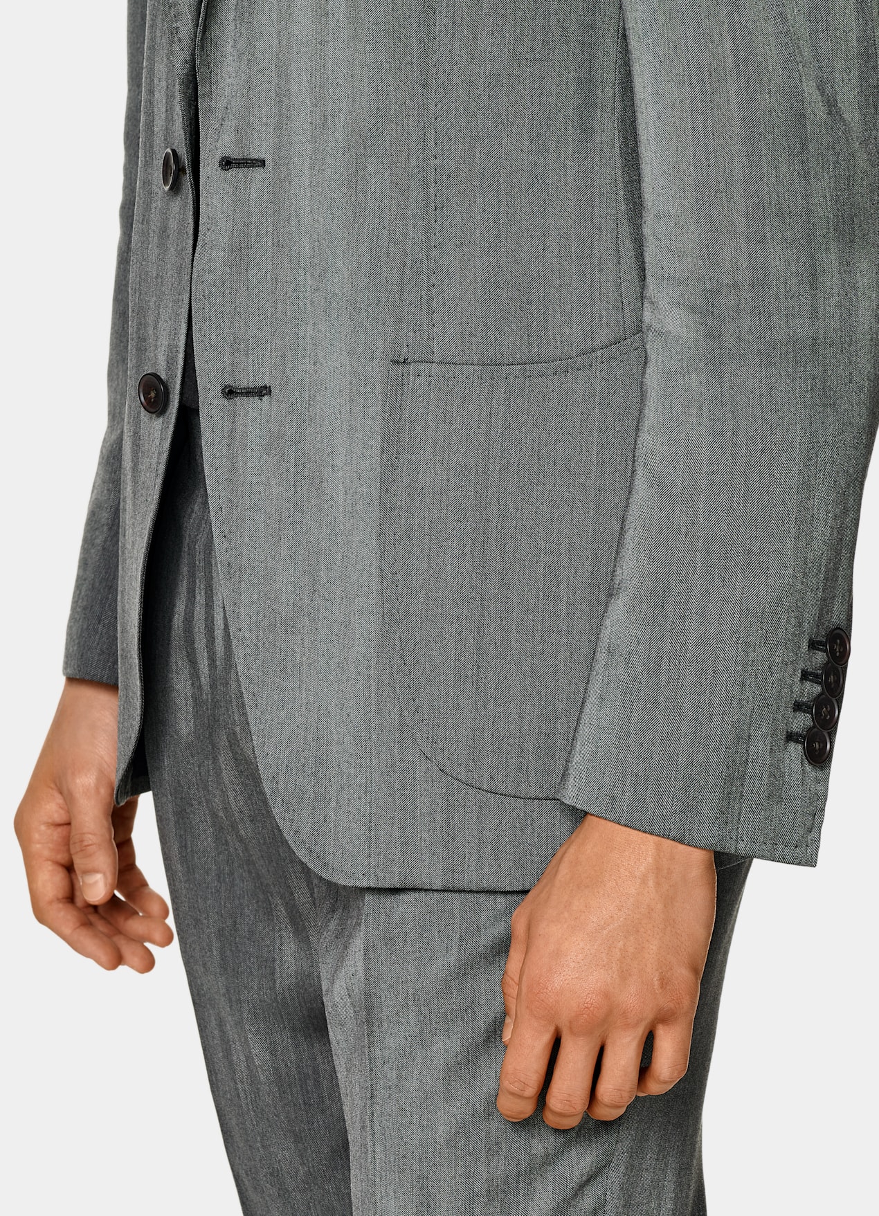 Costume Havana coupe Tailored gris moyen à chevrons