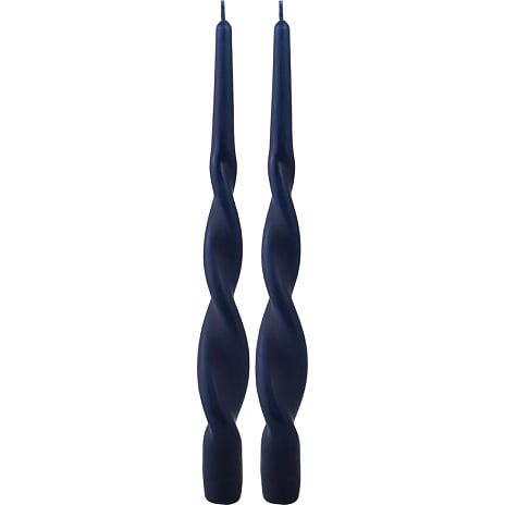Windsor snoede stagelys 28 cm 2-pak - mørkeblå