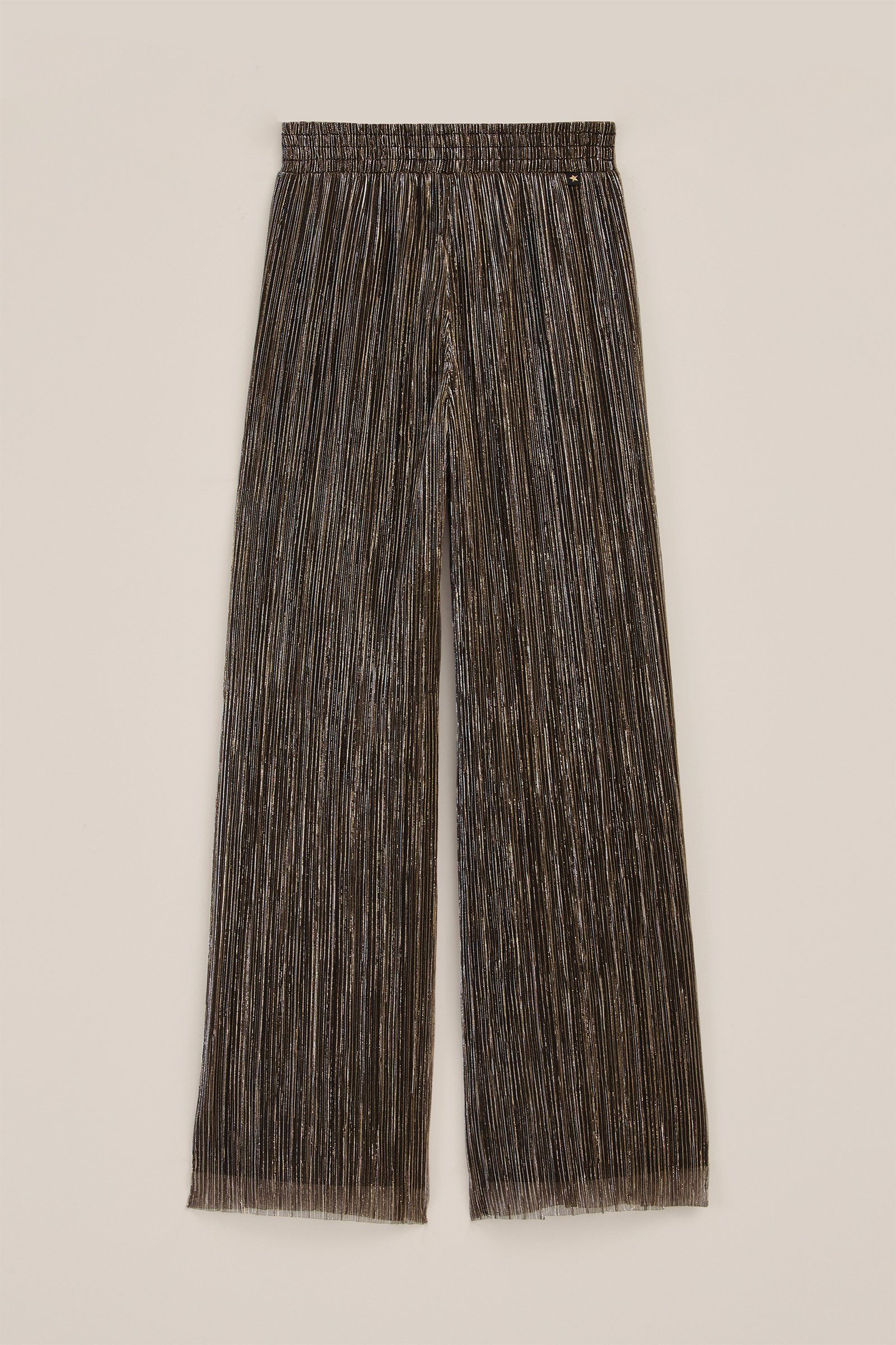 Meisjes plisse broek met glittergaren WE Fashion Goud