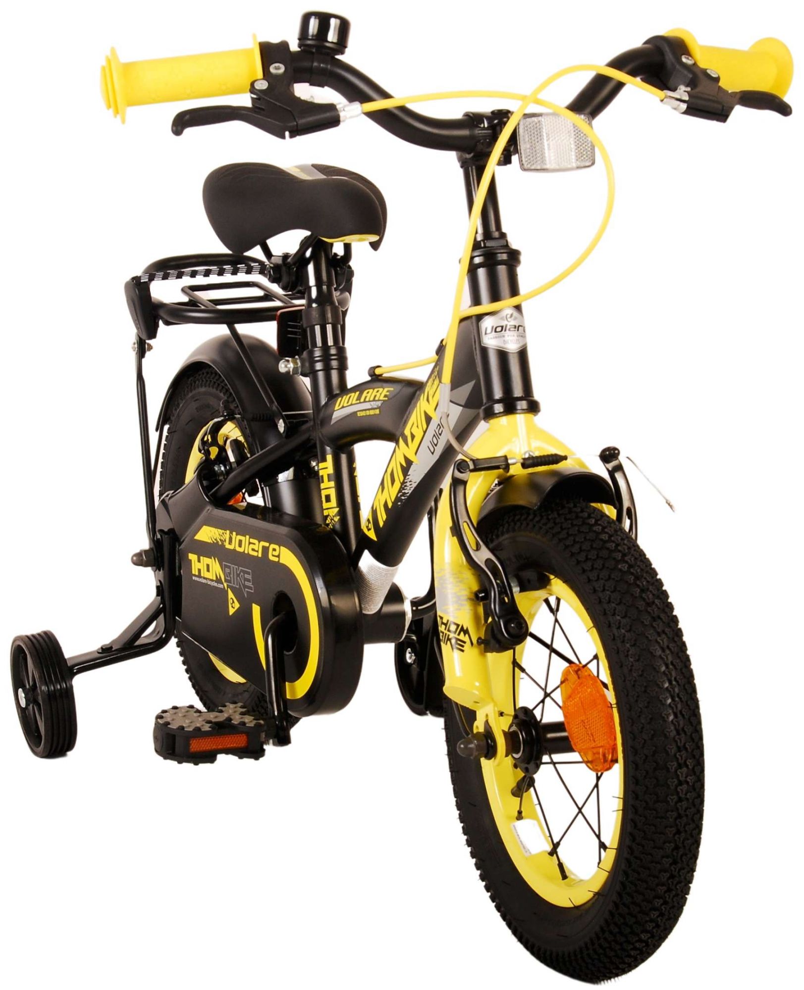 TPFSports Thombike Kinderfahrrad - Jungen - 12 Zoll - Rücktritt + Handbremse - Schwarz/Gelb