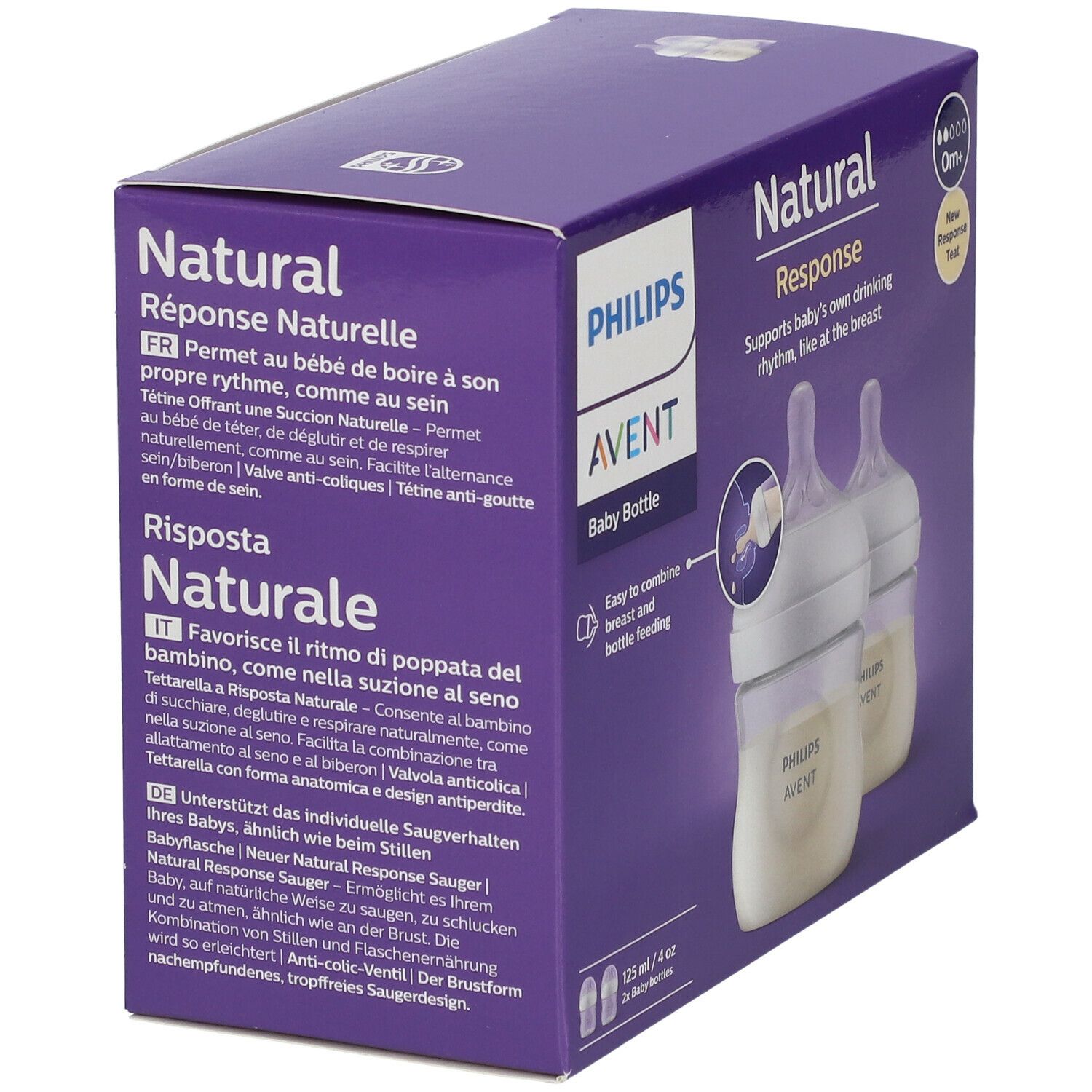 PHILIPS Avent Natural Response Babyflaschen mit natürlicher Reaktion 2 x 125 ml SCY900/02