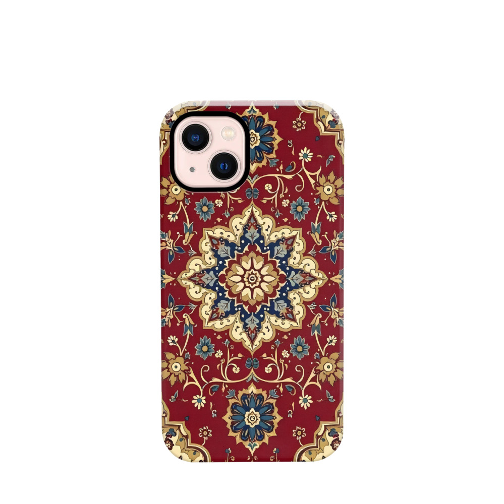 iPhone 13 Hybrid (Kunststoff / Gummi) Hülle Orientalische Pracht 2 - Rot