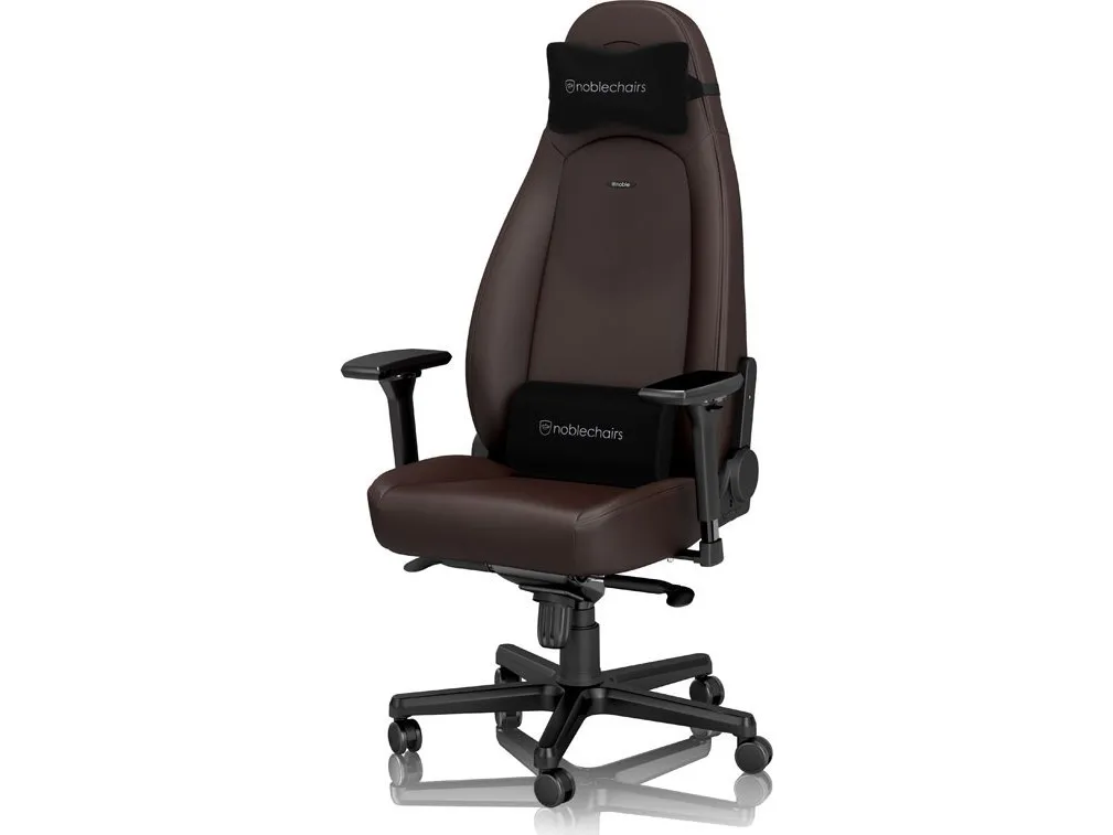 noblechairs Icon, Polstret sæde, Polstret ryglæn, Brun, Brun, Imiteret læder, Imiteret læder