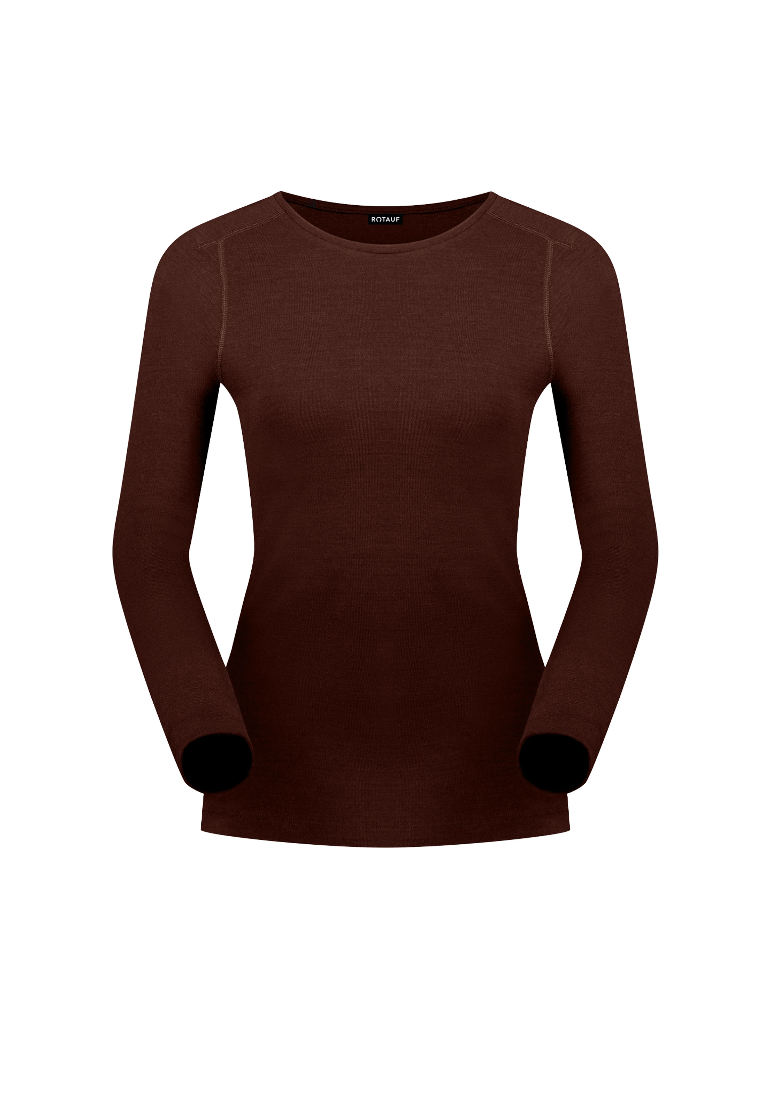 Rotauf Damen-Longsleeve Eco Merino 200 Maroon