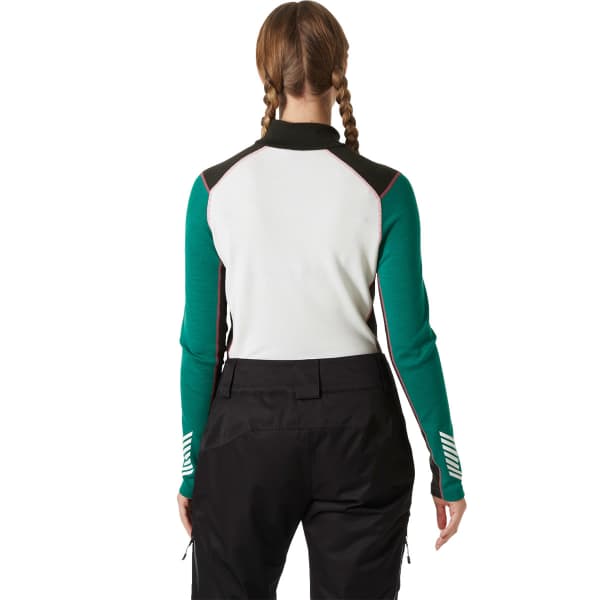 T-shirt thermique HELLY HANSEN W LIFA MERINO MIDW 1/2 ZIP EMERALD