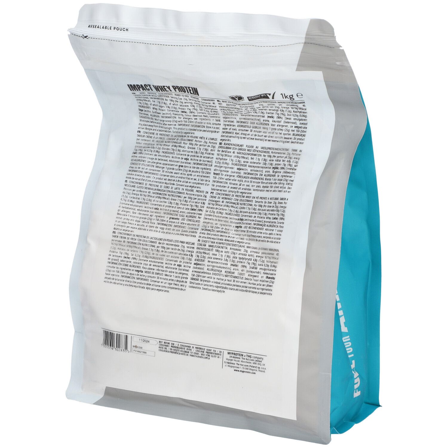 MyProtein Impact Whey Protein, Erdbeere-Sahne
