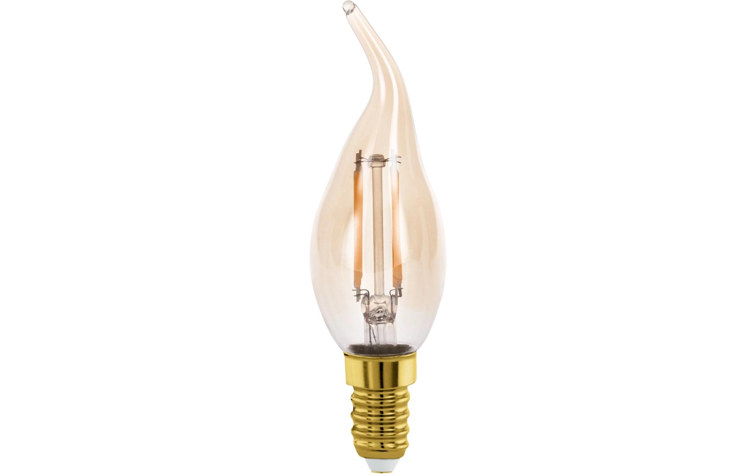 Lampe 4 W E14 WarmweissLED-Glühbirne aus amberfarbenem Glas in Kerzenform