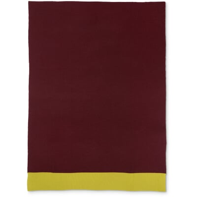 Decke Knit, Bordeaux-Pfirsich-Gelb