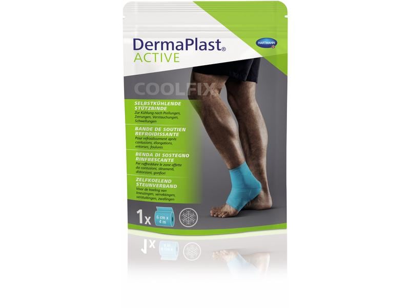 DermaPlast Active Coolfix Bandage blau 6 cm x 4 m Selbstkühlende Stützbandage