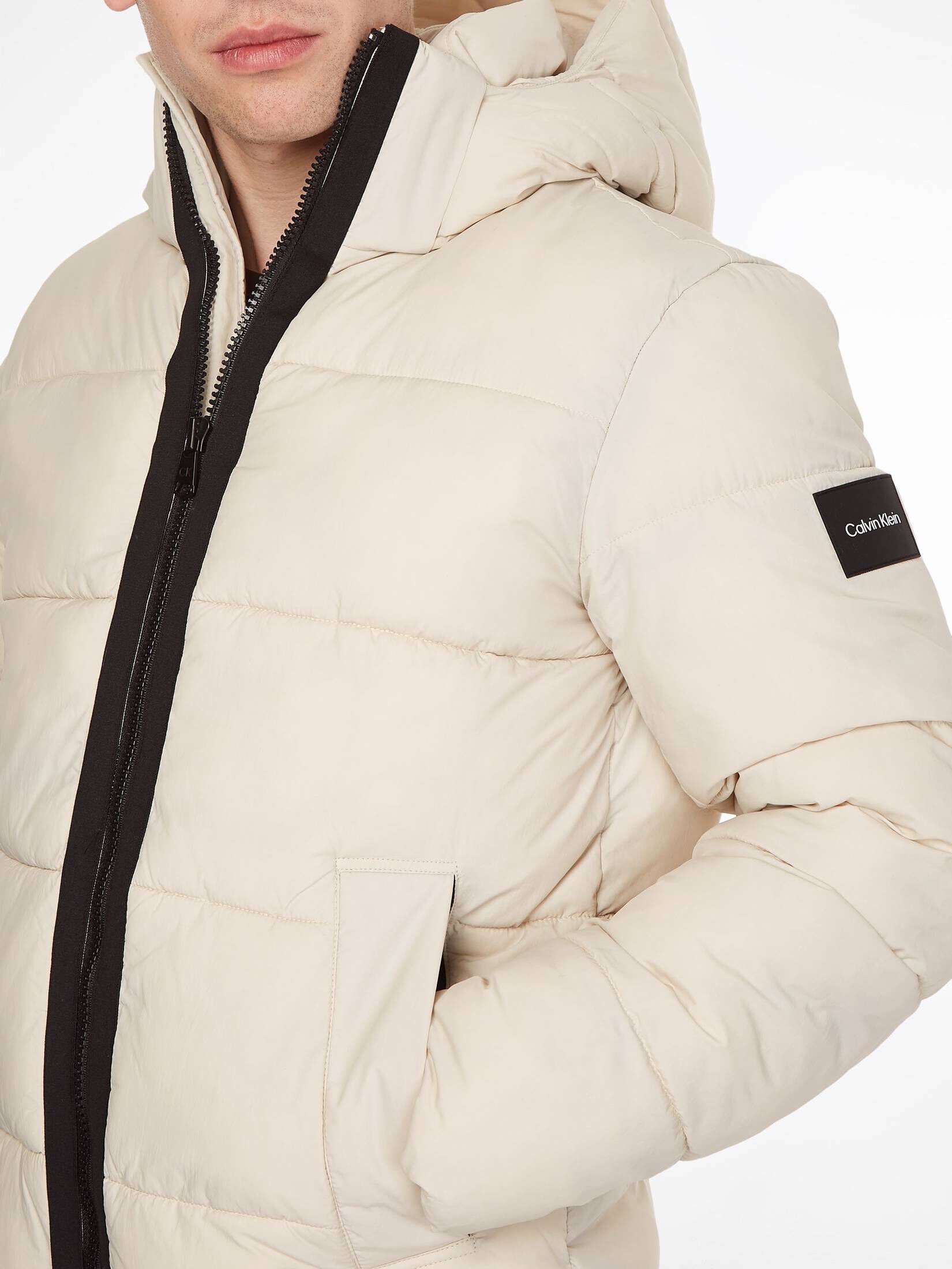 CALVIN KLEIN| Herren Steppjacke mit Kapuze CRINKLE NYLON PUFFER JACKET