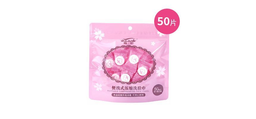Sakura Cloud - Set van 50: Wegwerpbare gecomprimeerde gezichtshanddoekjes