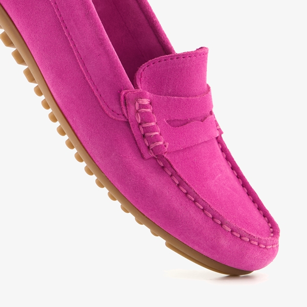 Hush Puppies leren dames mocassins fuchsia