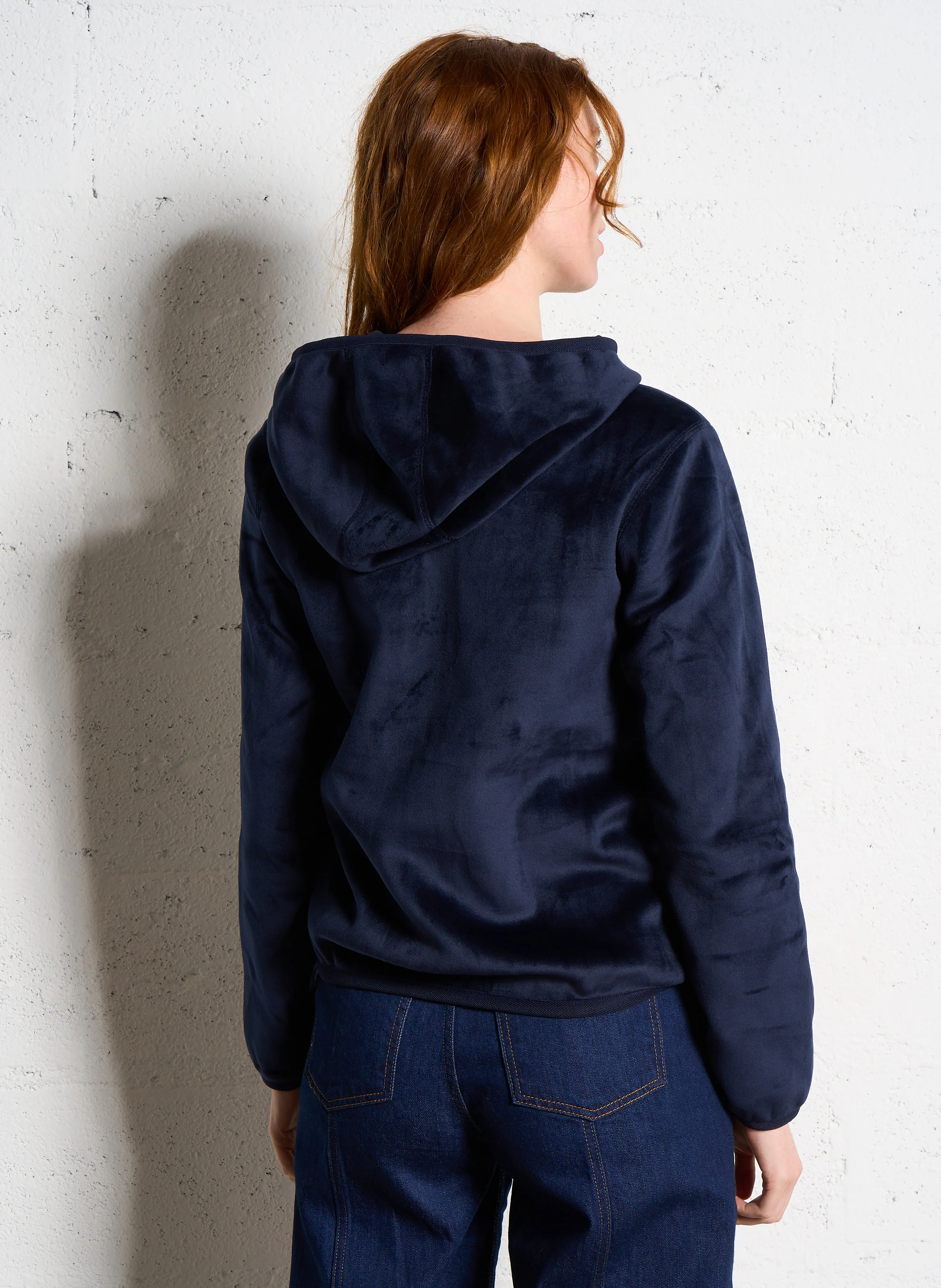 LILY VELOUR POLAR DOUBLE - Veste polaire courte réversible | Bleu