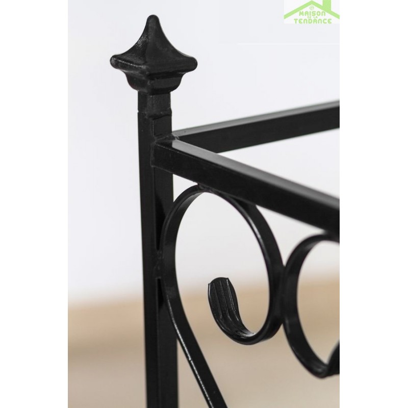 Porte bûches rectangulaire en acier noir 
