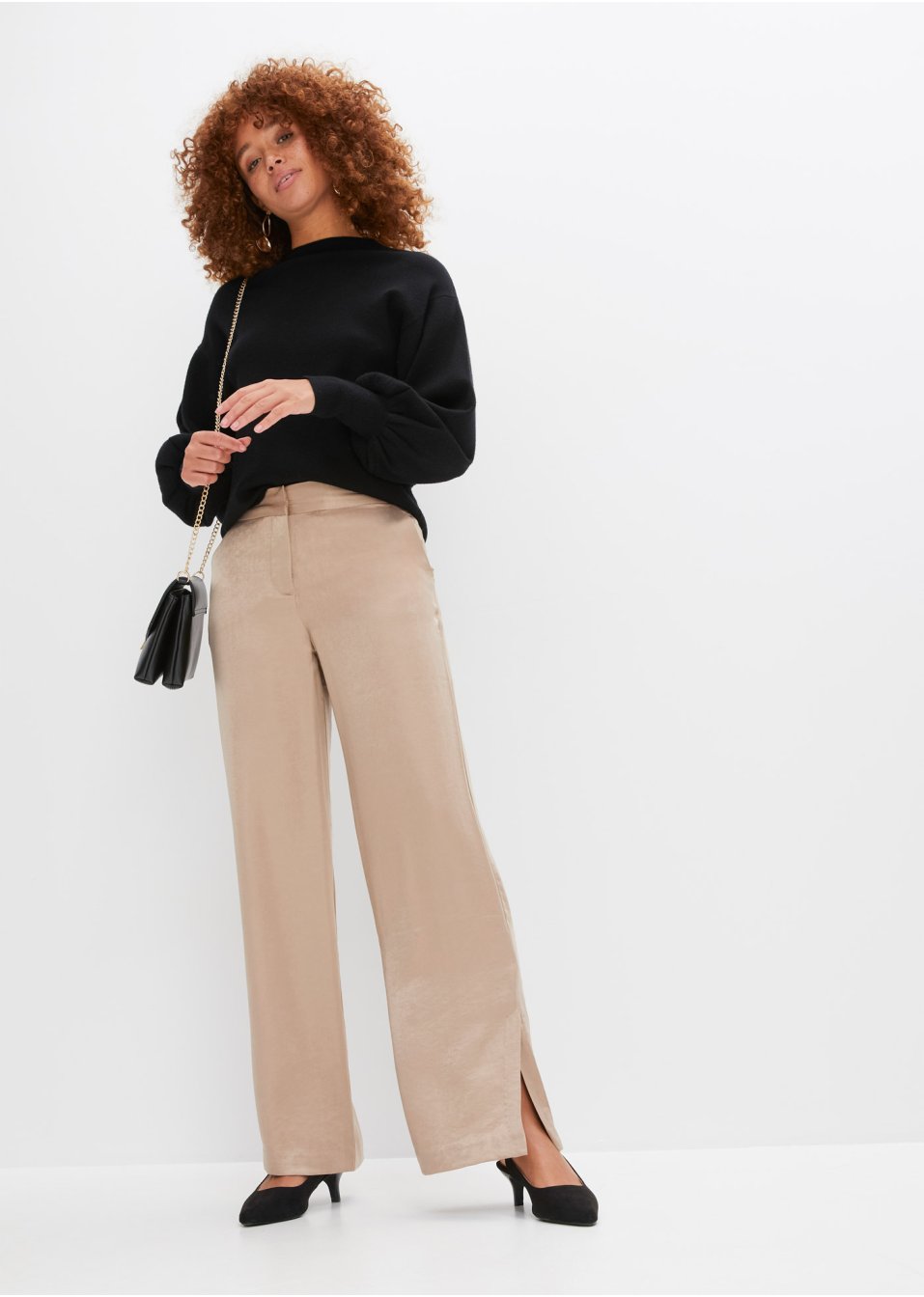 Pantalon palazzo en satin