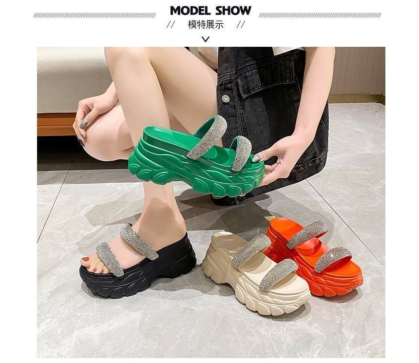 Vindler - Plateau sandalen met strass steentjes