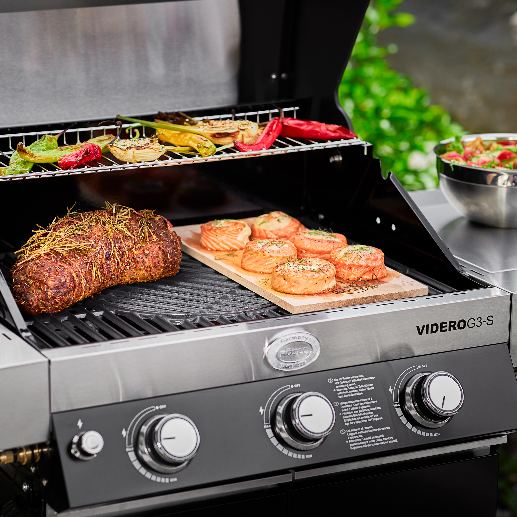 Gasgrill BBQ-Station VIDERO G3-S Vario+ schwarz 50 mbar