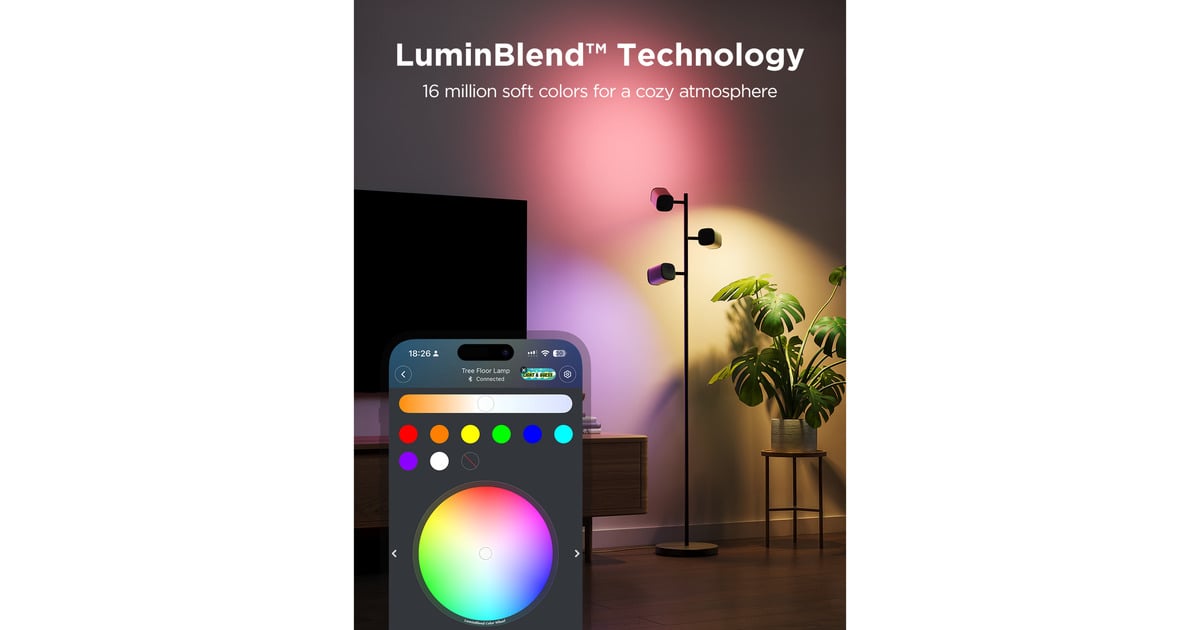GoveeTree Floor Lamp  (Zwart, 2.4GHz wifi + Bluetooth)