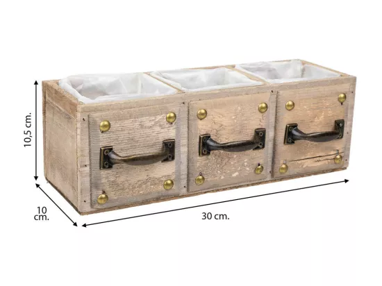 Tiroir en bois marron 30x10x10,5h