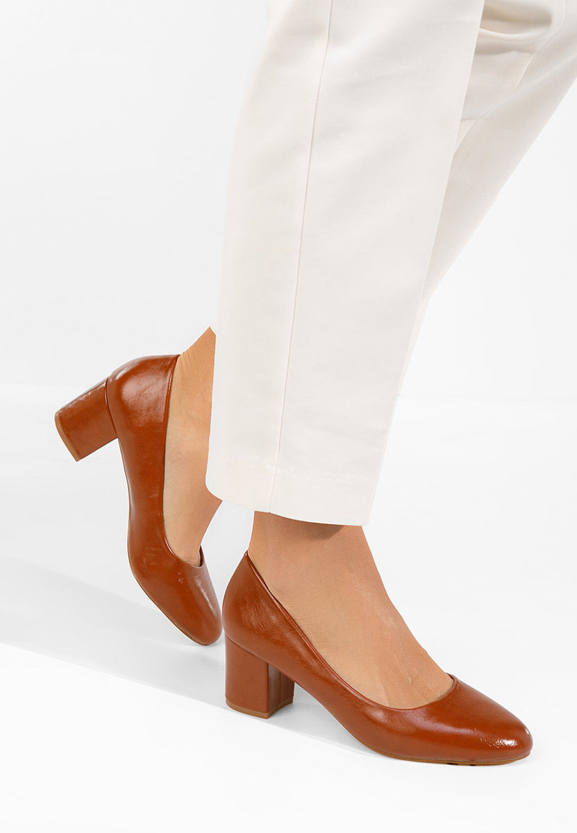 Chaussures à talon épais chameau Selinay