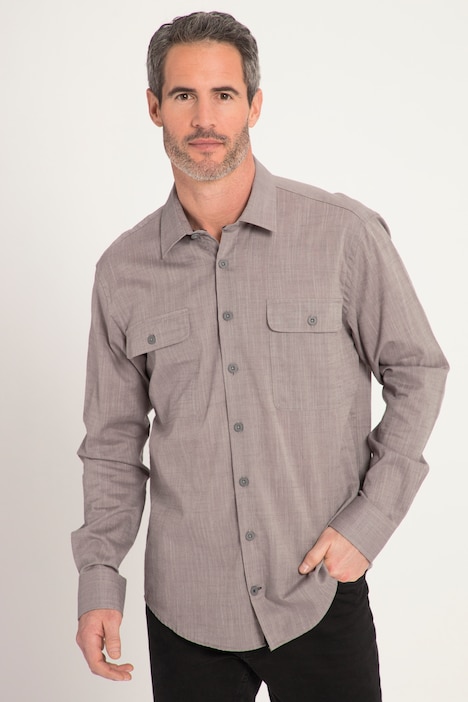 Hemd, Leinenoptik, Kentkragen, Modern Fit