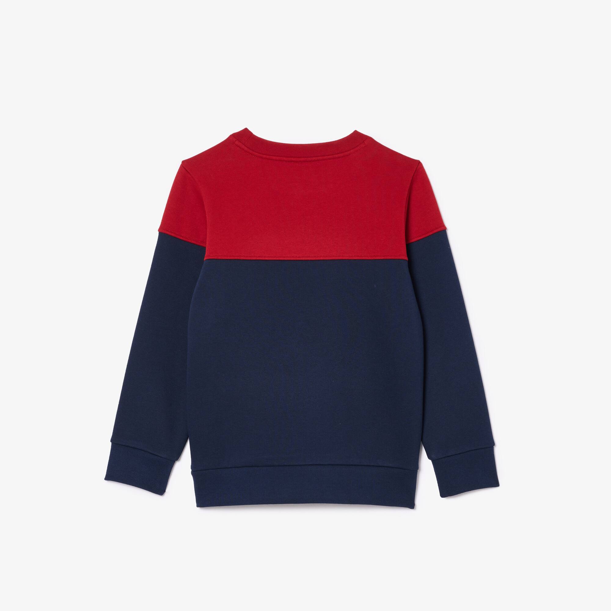 Kinder Colorblock-Sweatshirt aus Bio-Baumwoll-Fleece Pullover & Sweatshirts - Rot - Lacoste - Kinder