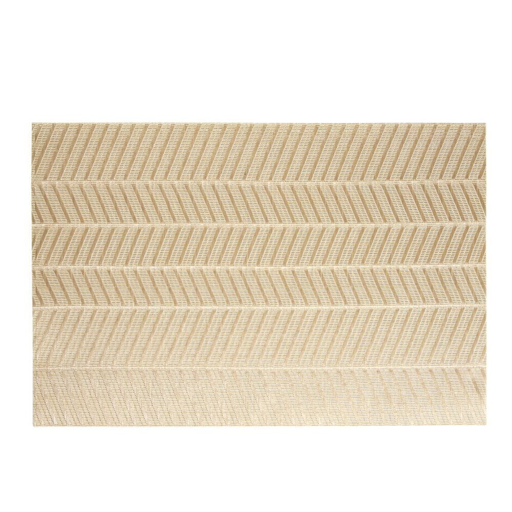 Set de table rectangulaire PVC 30x45cm motif chevron beige et marron