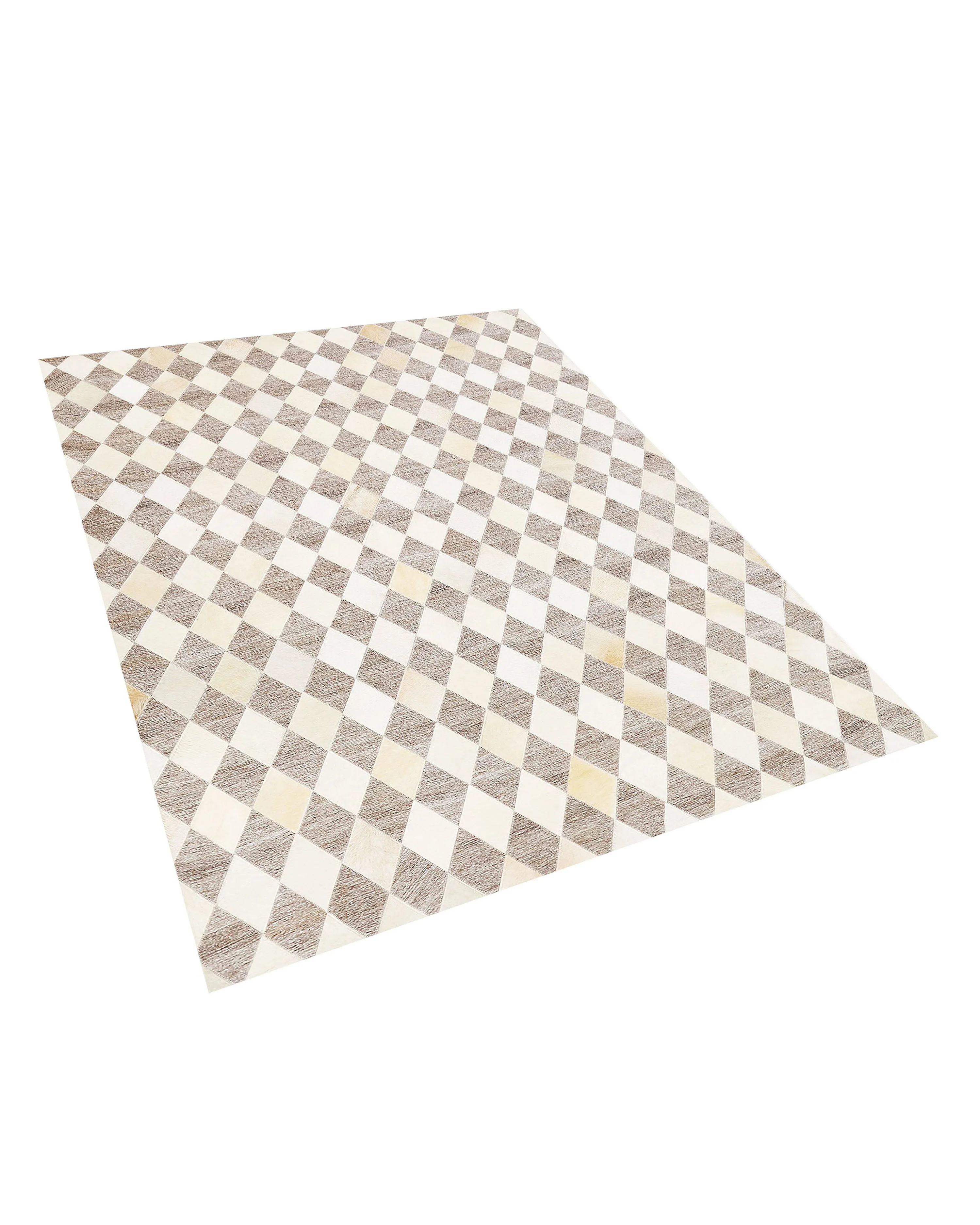 Vloerkleed SESLICE Beige 160 x 230 cm Leer