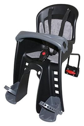 Porte bebe-siege enfant avant Polisport a fixer sur cadre bilby junior noir coussin gris (9 a 15kgs) homologue en 14344
