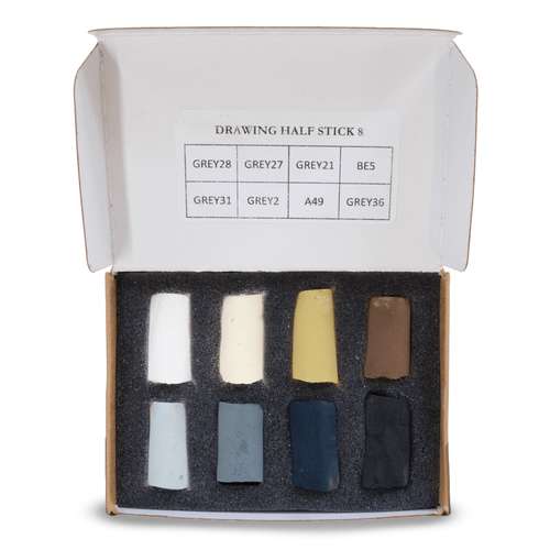 UNISON COLOUR Soft-Pastellkreiden, 8er-Sets, halbe Kreiden
