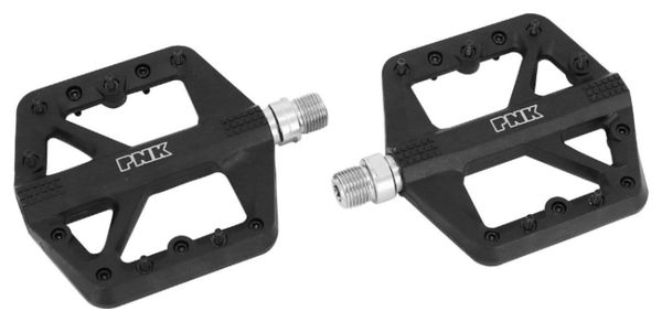 PEDALE BMX-VTT DESCENTE P2R NOIR RESINE FILETAGE 9-16 AVEC PICOTS  (PAIRE)