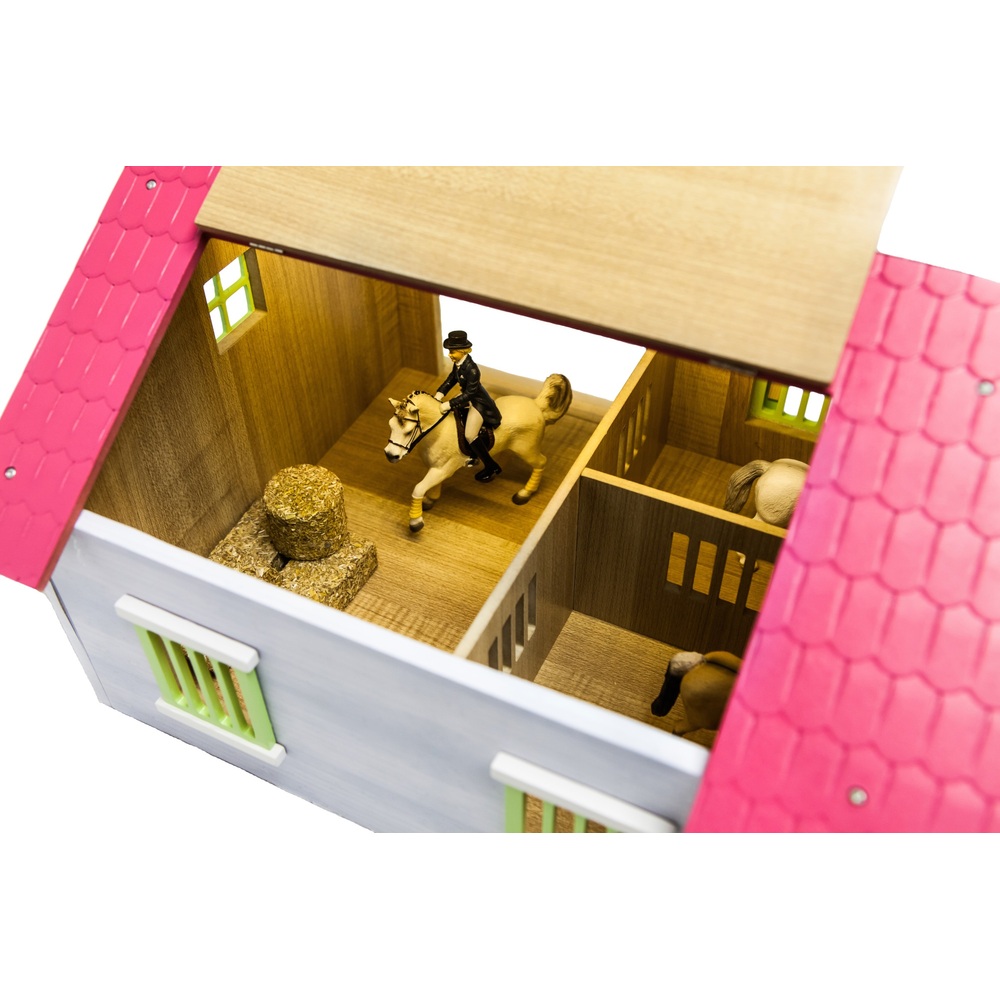 Pferdestall-Set aus Holz, Maßstab 1:24