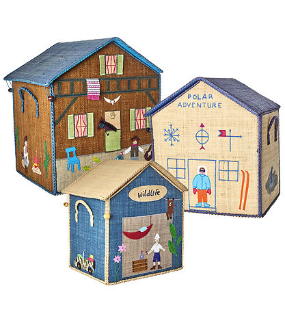 Rice Aufbewahrungskörbe - Raffia - 3 st. - 40/36/31 cm - Abenteu