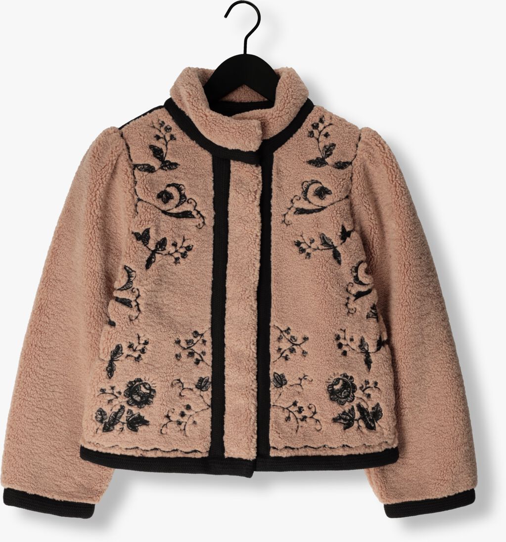 bruine antik batik teddy jas saliba jacet