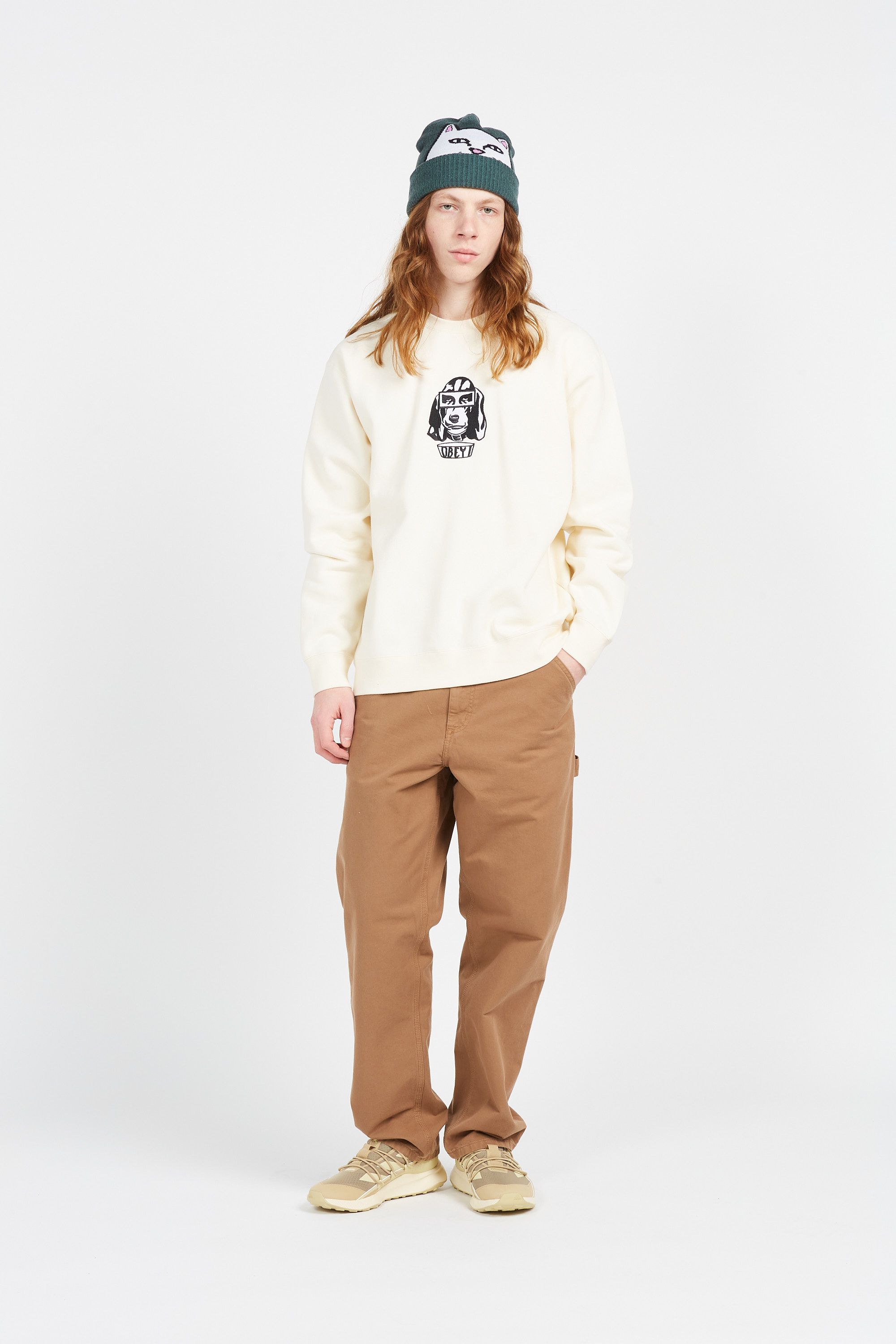 OBEY sweat HOUND Beige