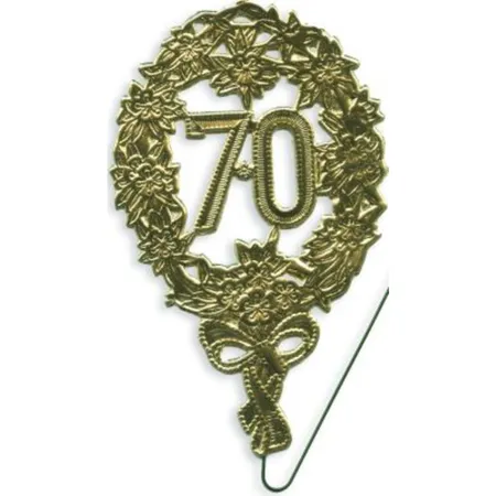 Staufen Jubiläumszahl 70 mit Draht, gold