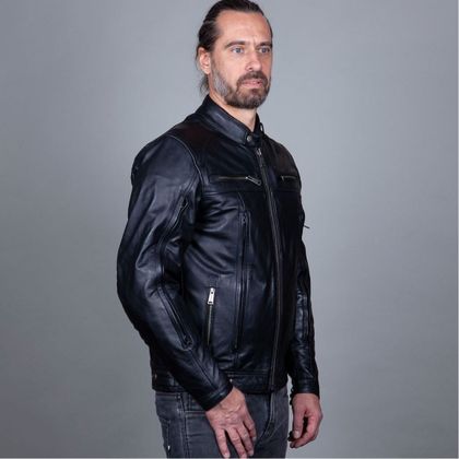 Blouson Helstons VENTO AIR CUIR RAG - Noir