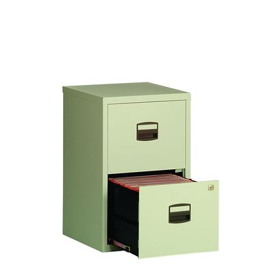 Classeur métallique monobloc - 2 tiroirs - H67 x L41 x P40 cm - beige