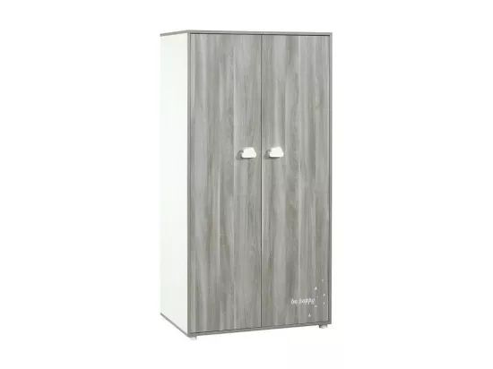 BABYPRICE Armoire Chambre Bebe Smile Chene Silex 2 Portes
