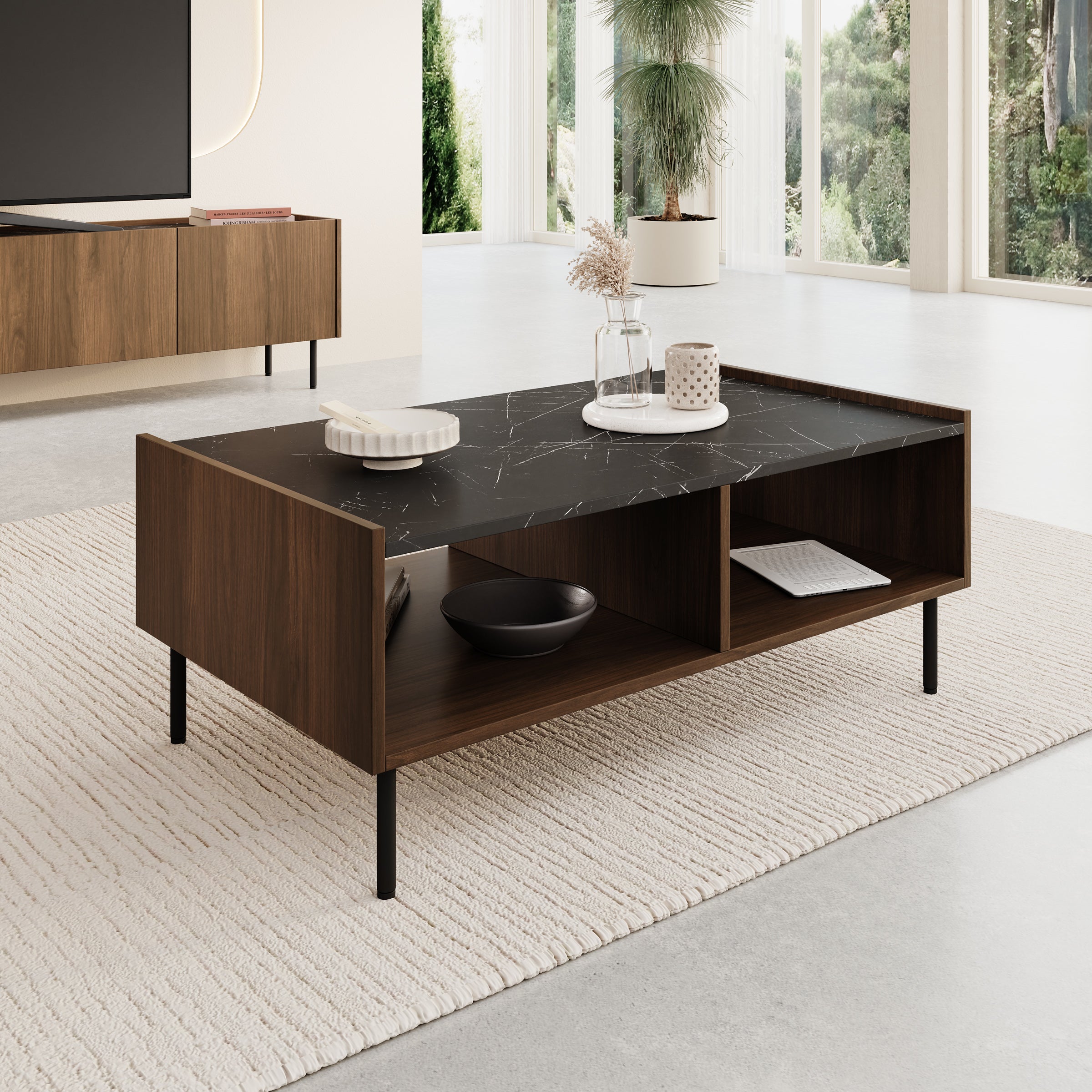 Tahiti - Salontafel - Donker eiken - 97x60x39 cm