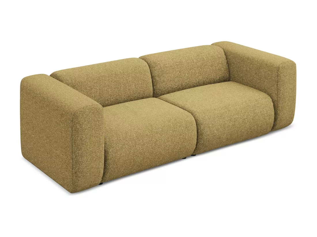 Canapé modulable 3 places en tissu texturé - moutarde - EKAHI