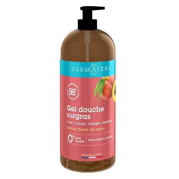 Dermasens Gel de Banho Extra-Rico 3 em 1, Aroma de Pêssego, 1L