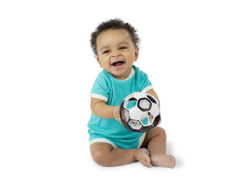 Oball Beschäftigungsspielzeug Fussball Schwarz/Weiss Fussballrassel für Kinder