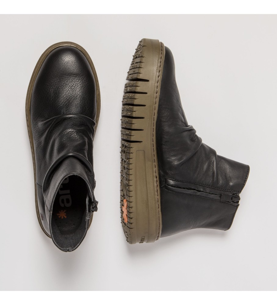 Botas de tornozelo Art em couro preto